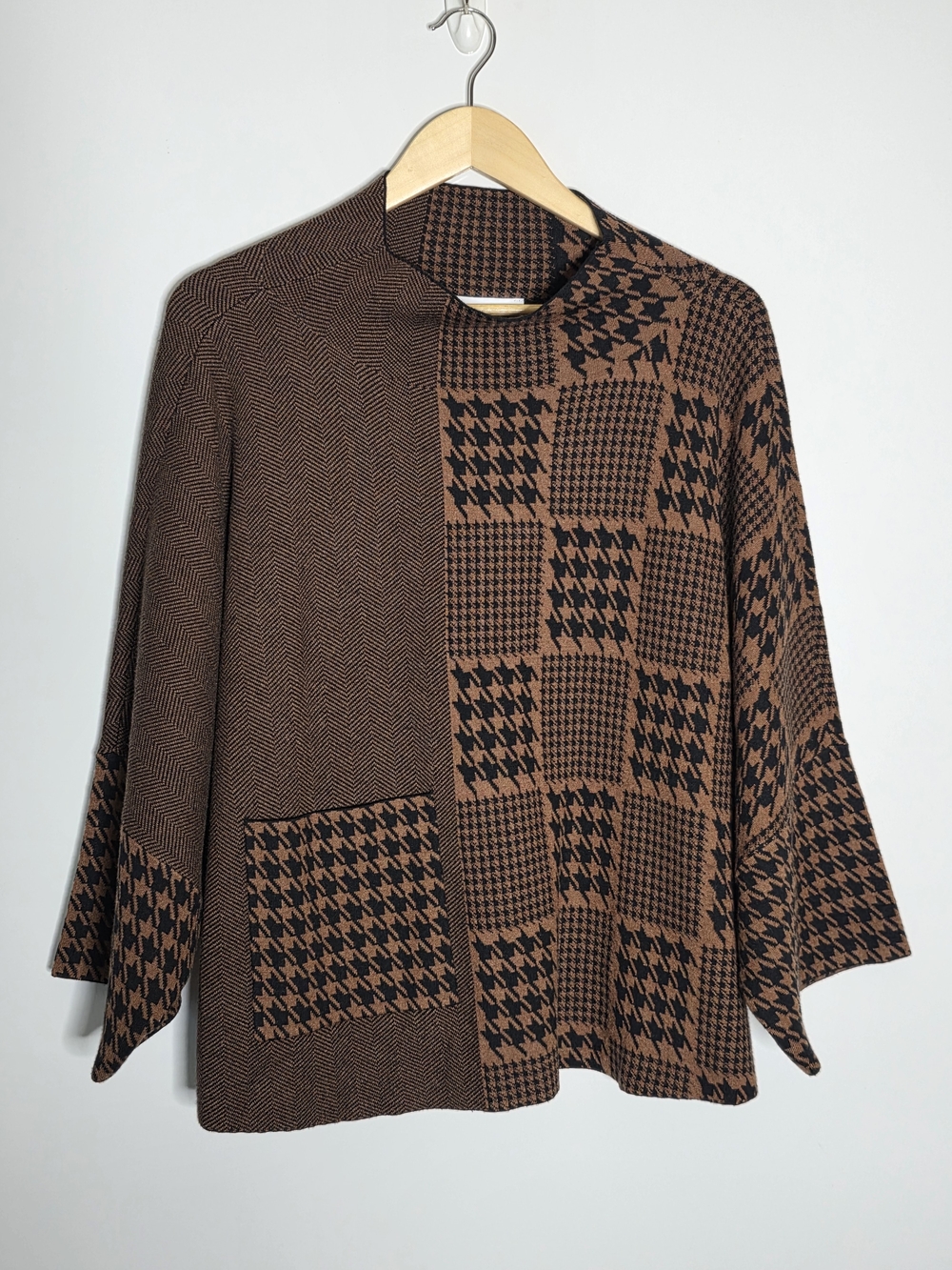 Joseph Ribkoff Houndstooth & Patchwork pullover sweater NEW with tags XL